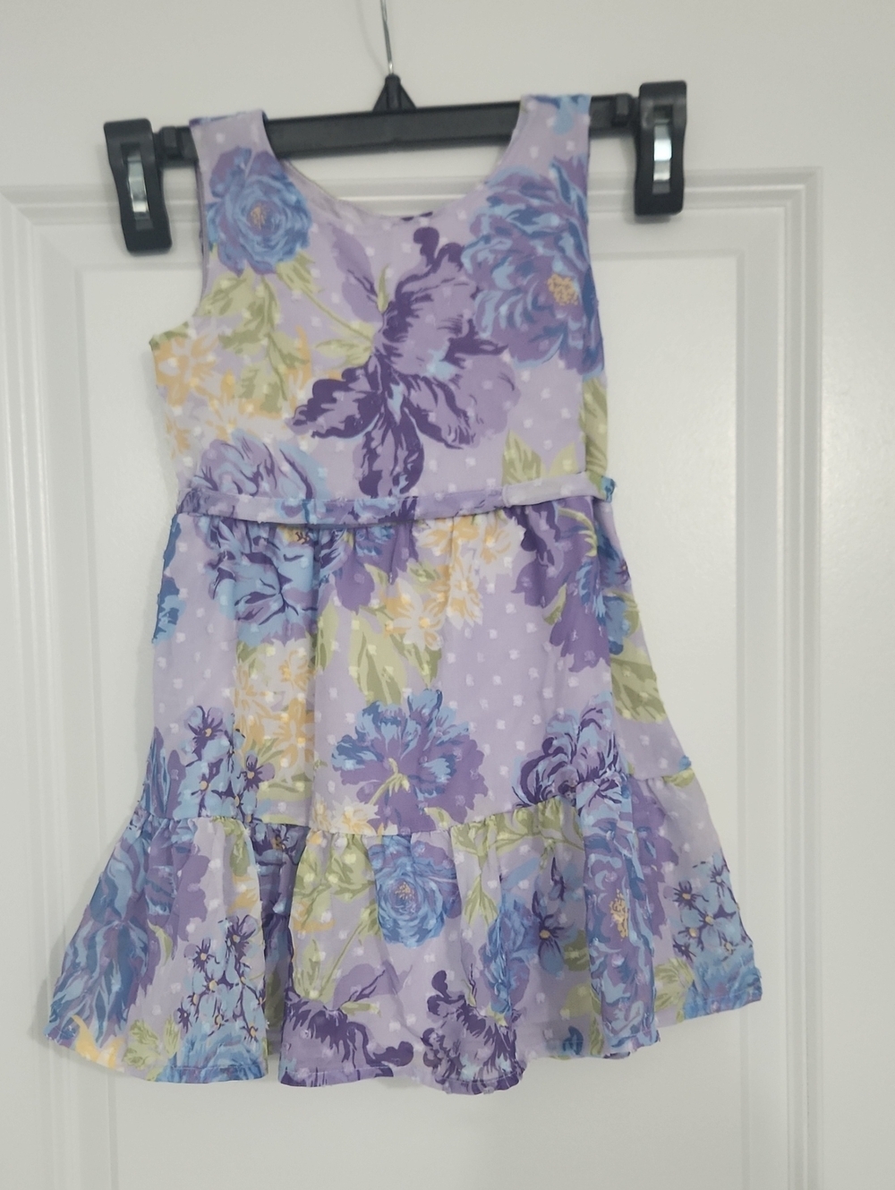 Girls Floral Lavender Sleeveless Dress